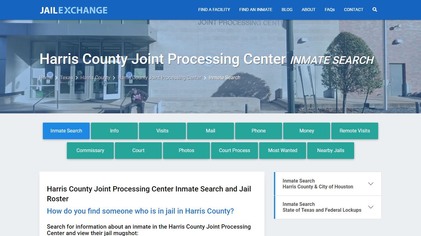 Harris County Joint Processing Center Inmate Search - Jail Exchange